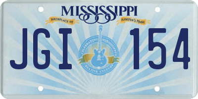 MS license plate JGI154