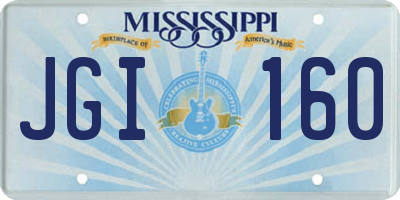 MS license plate JGI160