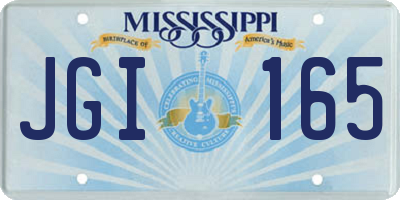 MS license plate JGI165