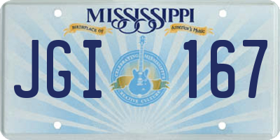 MS license plate JGI167