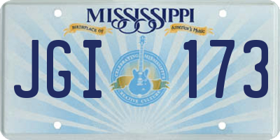 MS license plate JGI173