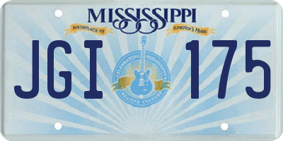 MS license plate JGI175
