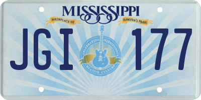 MS license plate JGI177