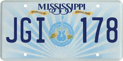 MS license plate JGI178