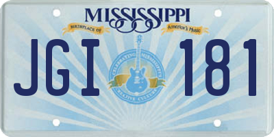 MS license plate JGI181