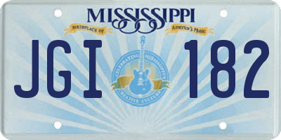 MS license plate JGI182
