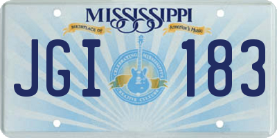 MS license plate JGI183