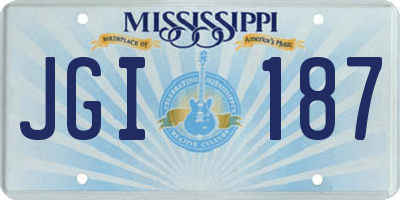 MS license plate JGI187