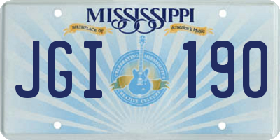 MS license plate JGI190