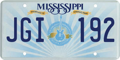 MS license plate JGI192