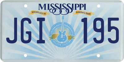 MS license plate JGI195