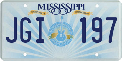 MS license plate JGI197