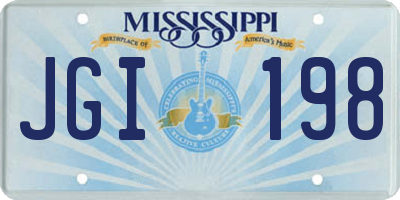 MS license plate JGI198