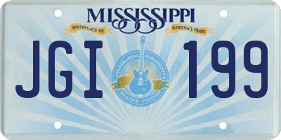 MS license plate JGI199