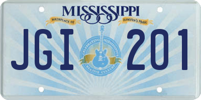 MS license plate JGI201