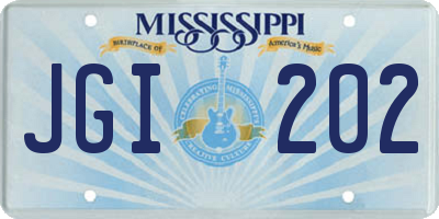 MS license plate JGI202