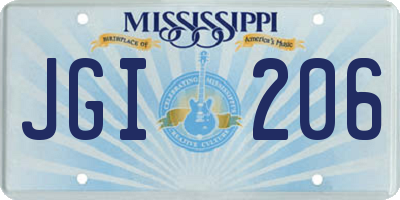 MS license plate JGI206