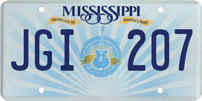 MS license plate JGI207