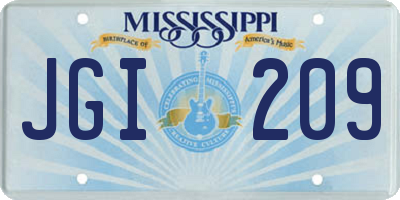 MS license plate JGI209
