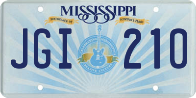 MS license plate JGI210