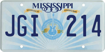 MS license plate JGI214