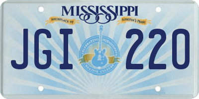 MS license plate JGI220