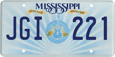 MS license plate JGI221