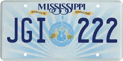 MS license plate JGI222