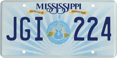 MS license plate JGI224