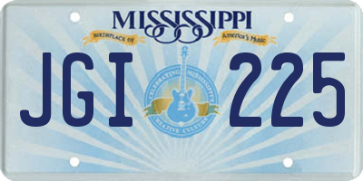 MS license plate JGI225