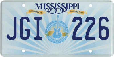 MS license plate JGI226