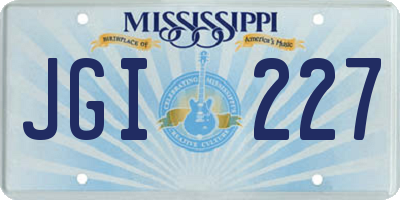 MS license plate JGI227