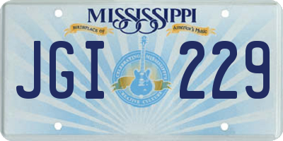MS license plate JGI229