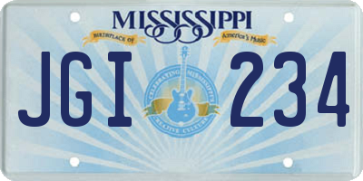 MS license plate JGI234