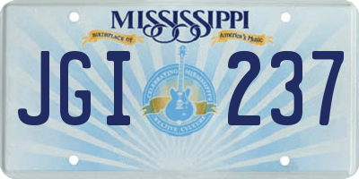 MS license plate JGI237