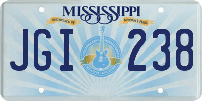 MS license plate JGI238