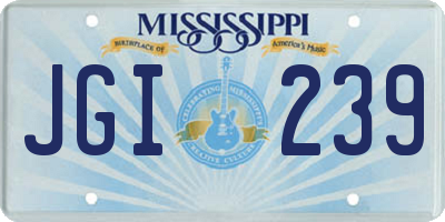 MS license plate JGI239