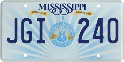 MS license plate JGI240