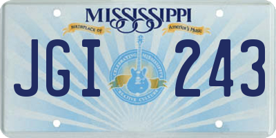 MS license plate JGI243