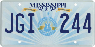 MS license plate JGI244