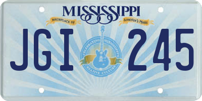 MS license plate JGI245
