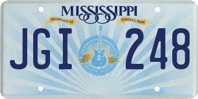 MS license plate JGI248