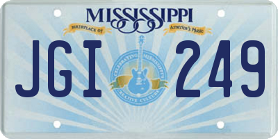 MS license plate JGI249