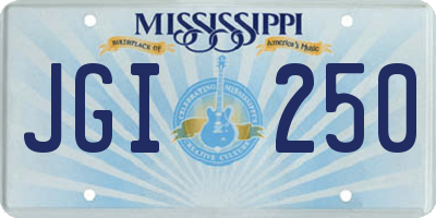 MS license plate JGI250