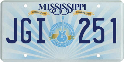 MS license plate JGI251