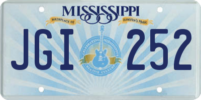 MS license plate JGI252