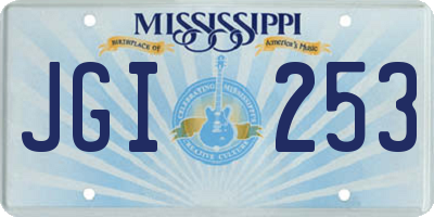 MS license plate JGI253