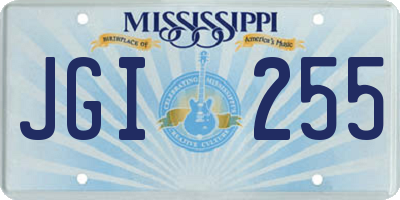 MS license plate JGI255