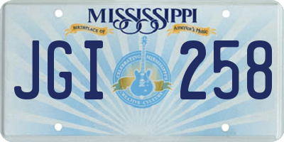 MS license plate JGI258