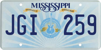 MS license plate JGI259